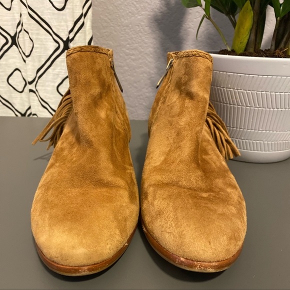 Sam Edelman 'Paige' Fringe Ankle Booties in Cinnamon Size 8.5 Boho Chic Western - Picture 7 of 9